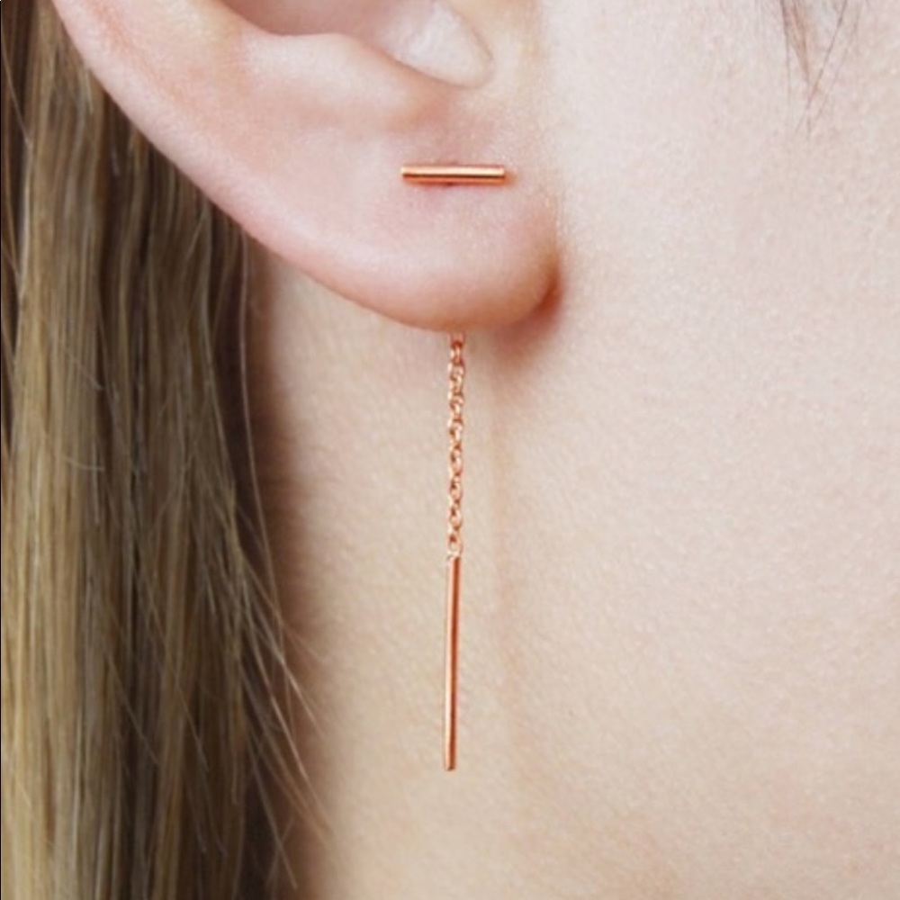 SUMMER & ROSE Bar Chain Earrings